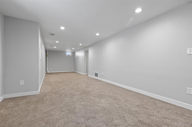 4451 Eliot St, Denver, CO 80211 - finished below grade area featuring recessed lighting and light carpet