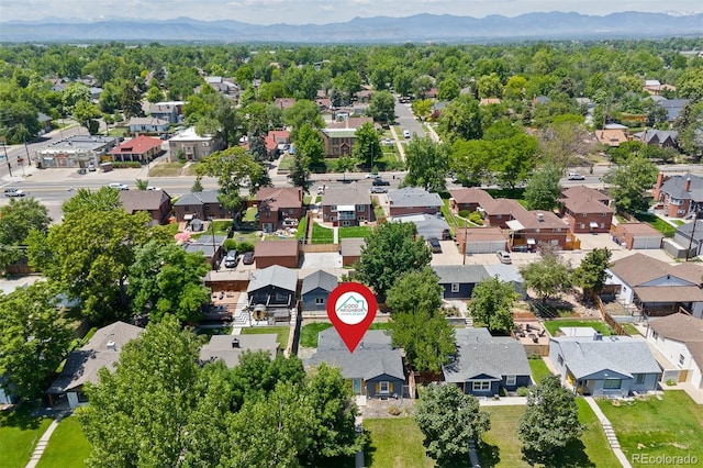 4451 Eliot St, Denver, CO 80211 - aerial view of residential area featuring mountains