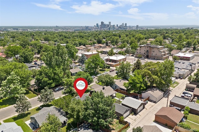 4451 Eliot St, Denver, CO 80211 - aerial perspective of suburban area featuring city skyline