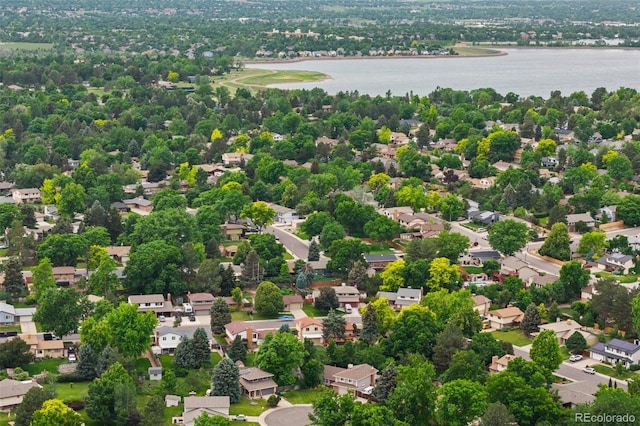 4677 S Wolff St, Denver, CO 80236 - aerial perspective of suburban area featuring a nearby body of water