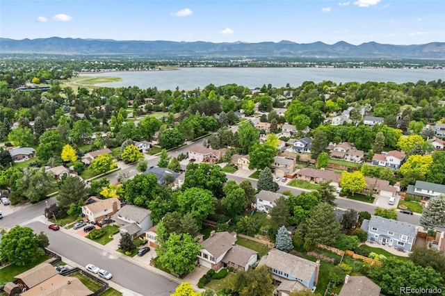 4677 S Wolff St, Denver, CO 80236 - aerial view of residential area with a water and mountain view