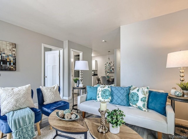 8330 Zuni St Unit 116, Denver, CO 80221 - living room with wood finished floors and baseboards