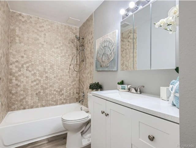 8330 Zuni St Unit 116, Denver, CO 80221 - full bath featuring vanity, shower / bathtub combination, and wood finished floors