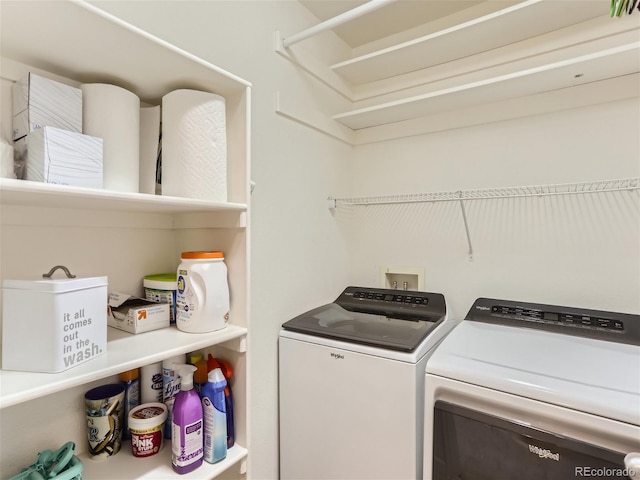 453 S Quay St, Lakewood, CO 80226 - clothes washing area featuring separate washer and dryer and laundry area
