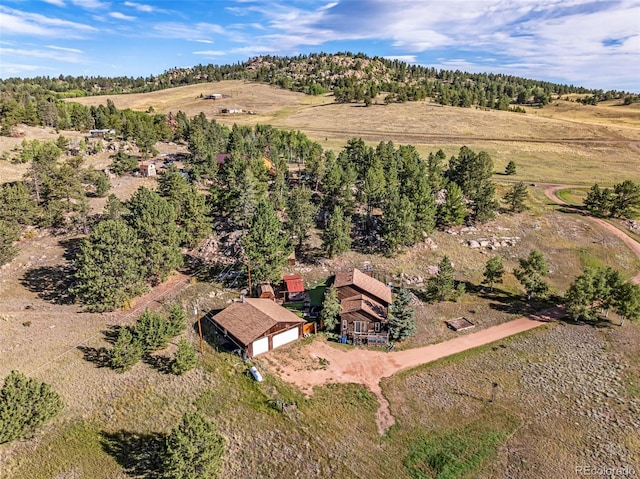 drone / aerial view with a rural view