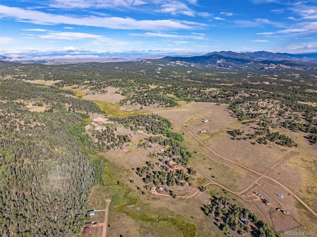 bird's eye view featuring a mountain view