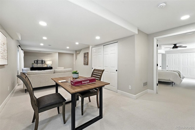 6039 Quay Ct, Arvada, CO 80003 - dining room with recessed lighting and light carpet