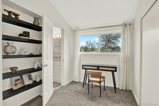 8055 E Colorado Ave Unit 8, Denver, CO 80231 - carpeted office featuring lofted ceiling and baseboards