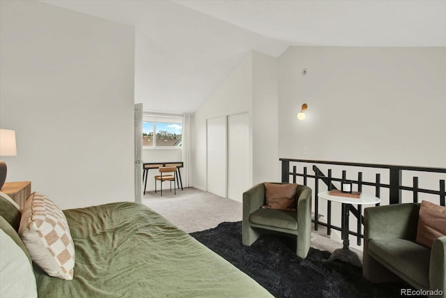 8055 E Colorado Ave Unit 8, Denver, CO 80231 - carpeted living area with vaulted ceiling