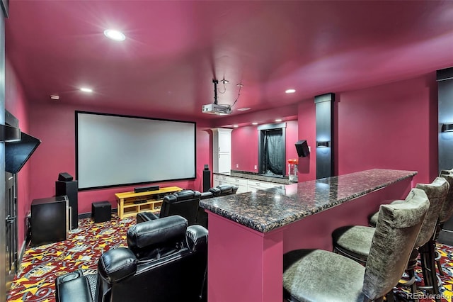 7668 Buckskin Ranch Vw, Peyton, CO 80831 - cinema room featuring recessed lighting and carpet floors