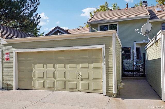 view of garage