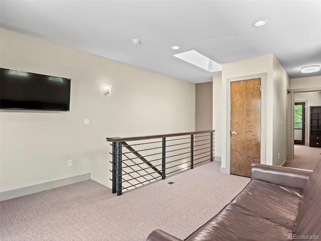 2741 Java Ct, Denver, CO 80211 - carpeted living area featuring a skylight and recessed lighting