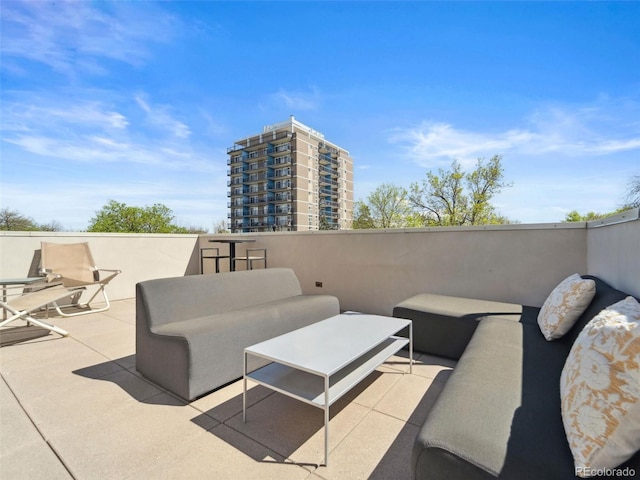 view of patio / terrace with an outdoor living space