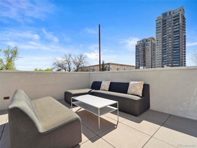 view of patio featuring outdoor lounge area