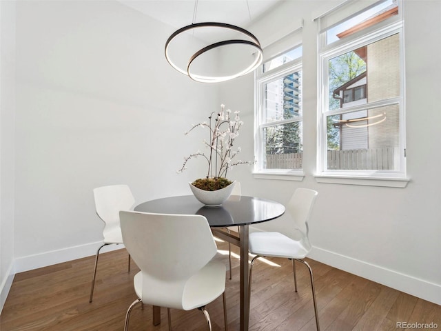 dining room with wood-type flooring