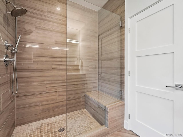 bathroom featuring walk in shower