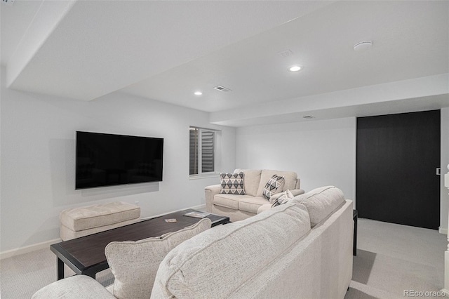 7696 S Hudson Way, Centennial, CO 80122 - carpeted living room with recessed lighting and baseboards