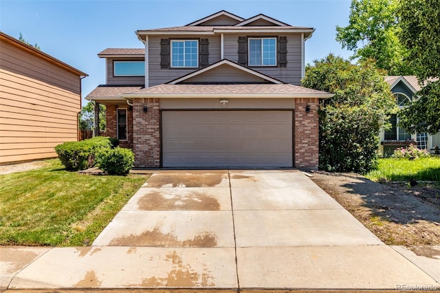 1371 W 133rd Way, Denver, CO 80234 - view of front facade with brick siding, driveway, a garage, and a shingled roof