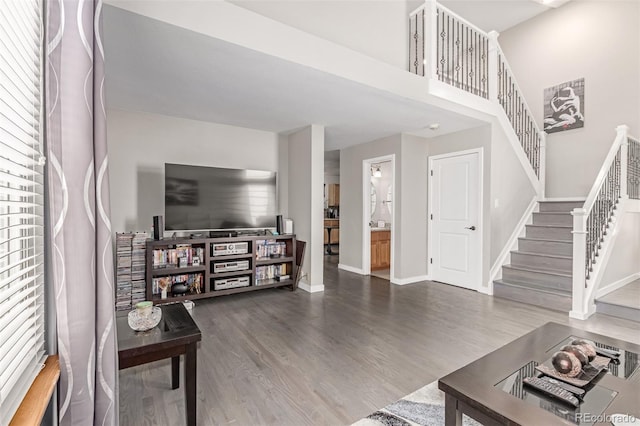 1371 W 133rd Way, Denver, CO 80234 - living area featuring wood finished floors and stairs