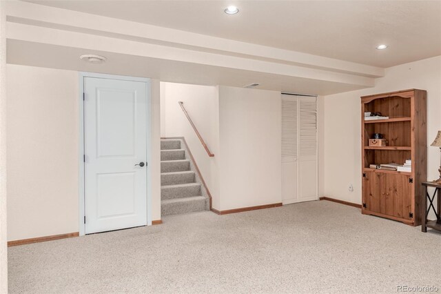 1371 W 133rd Way, Denver, CO 80234 - finished below grade area featuring recessed lighting, stairs, and carpet floors