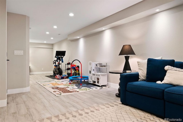 3103 S Cherokee St, Englewood, CO 80110 - playroom with light wood-style floors and recessed lighting