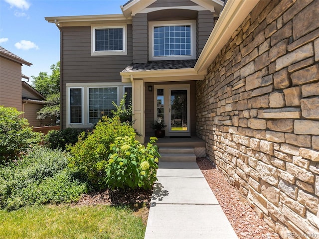16362 Oakmoor Pl, Parker, CO 80134 - property entrance featuring stone siding