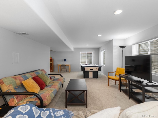 16362 Oakmoor Pl, Parker, CO 80134 - living area featuring light carpet and recessed lighting