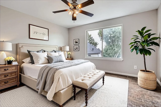 11029 Grouse Ct, Parker, CO 80134 - bedroom with wood finished floors and ceiling fan