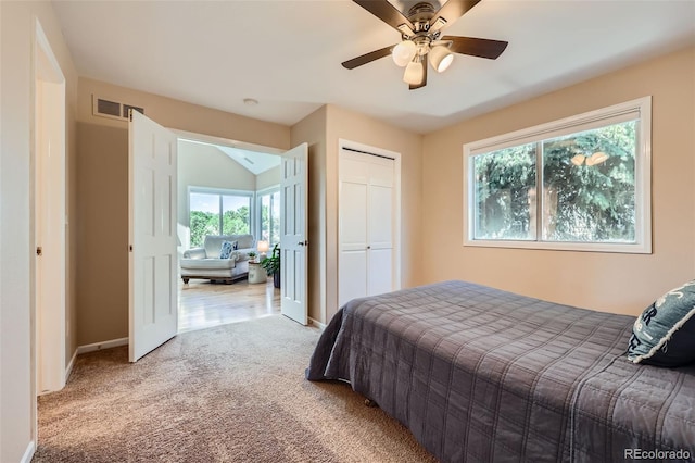 9733 Quay Loop, Broomfield, CO 80021 - bedroom with carpet floors, a closet, and ceiling fan