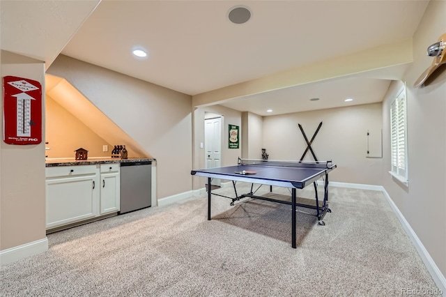 9733 Quay Loop, Broomfield, CO 80021 - recreation room featuring light colored carpet, recessed lighting, and bar