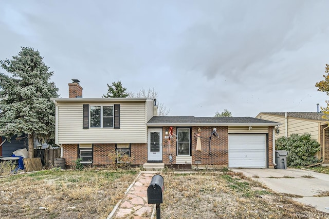 tri-level home featuring a garage