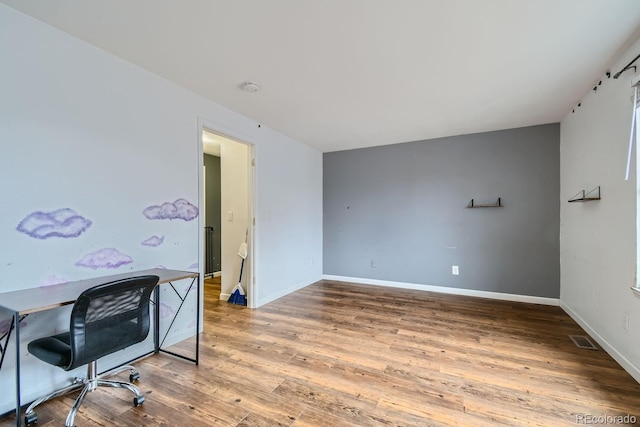 office area featuring wood-type flooring