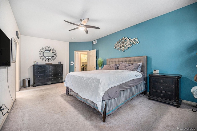 1155 S Balsam St, Lakewood, CO 80232 - bedroom with a ceiling fan, carpet flooring, and visible vents