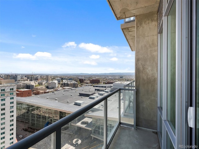 balcony featuring a view of city