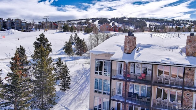 view of snowy aerial view