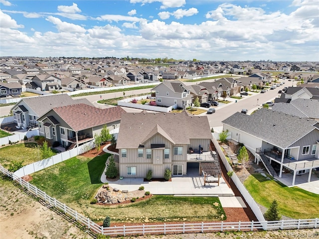 aerial view featuring a residential view