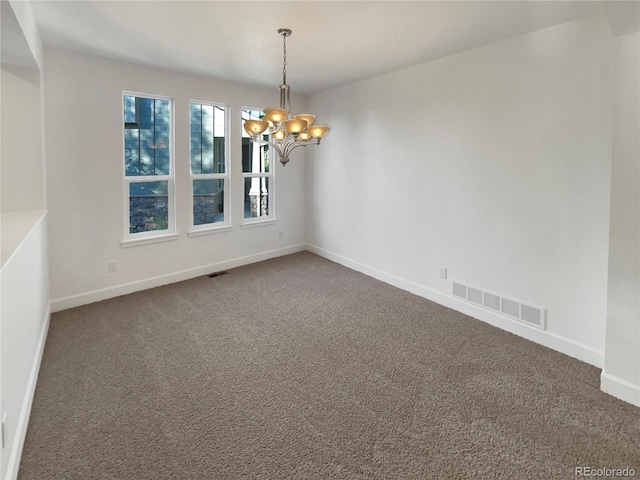 24955 E Roxbury Pl, Aurora, CO 80016 - unfurnished room with a chandelier and carpet