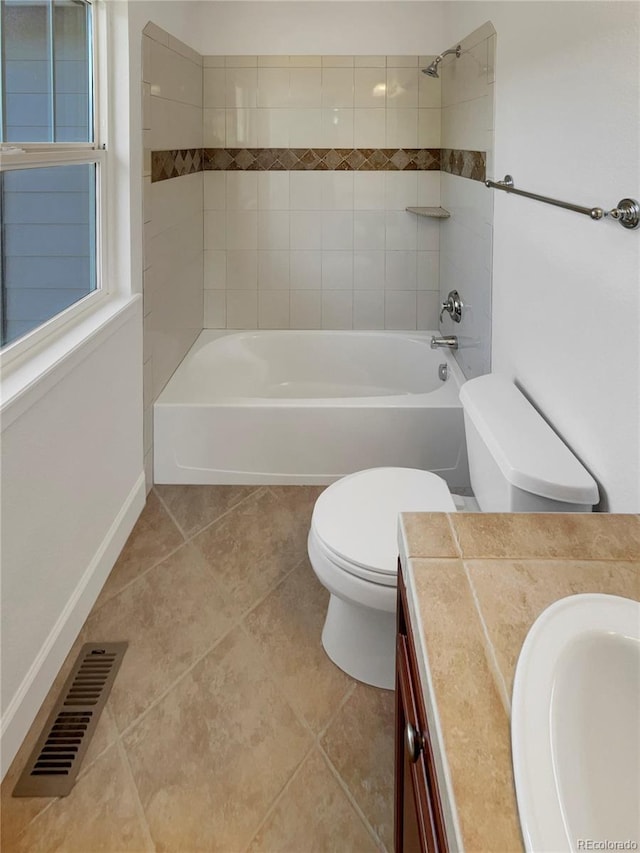 24955 E Roxbury Pl, Aurora, CO 80016 - full bathroom featuring vanity, shower / washtub combination, and tile patterned floors