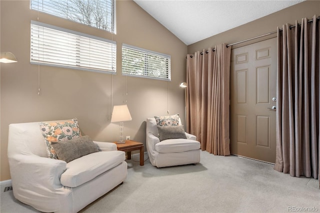 7160 W Stetson Pl Unit 27, Littleton, CO 80123 - sitting room featuring carpet floors and lofted ceiling
