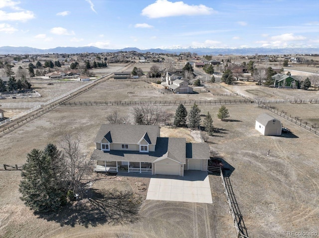 bird's eye view featuring a mountain view