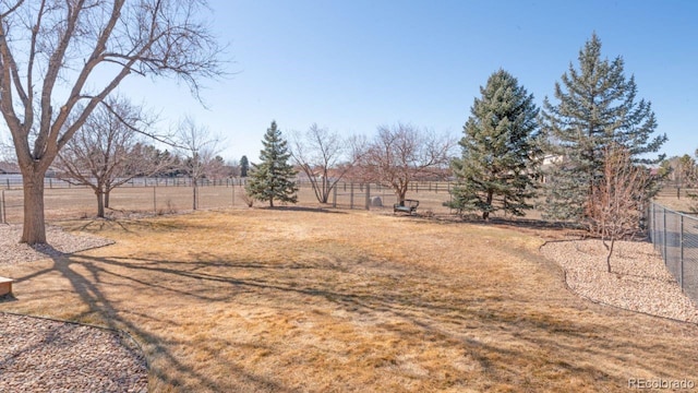 view of yard with fence