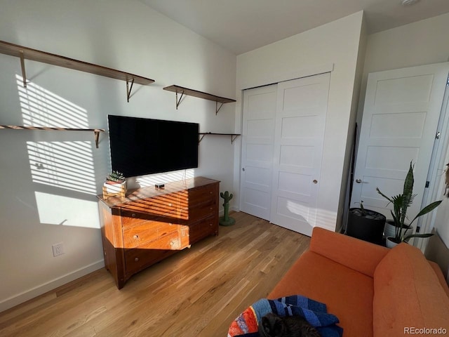 1284 Osceola St, Denver, CO 80204 - bedroom with light wood-style floors and a closet
