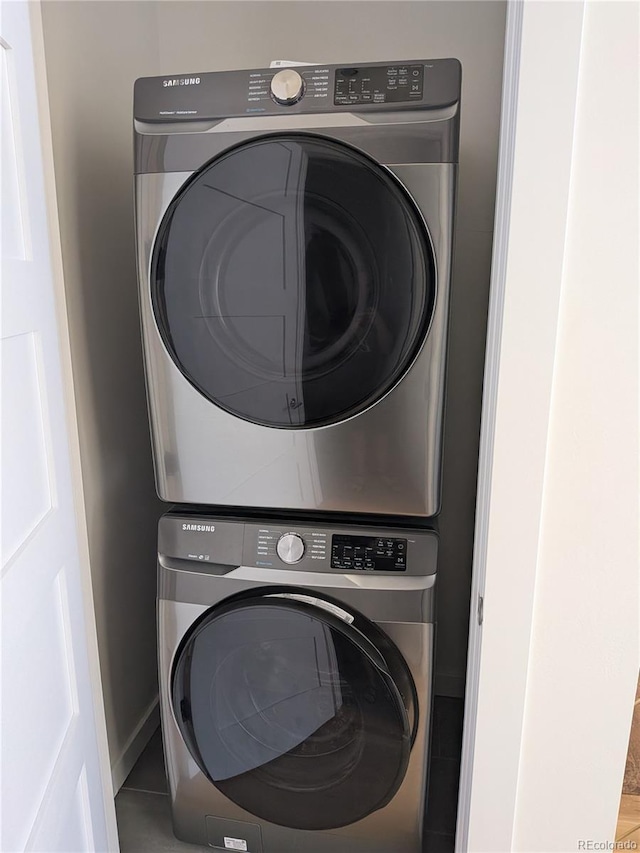 1284 Osceola St, Denver, CO 80204 - laundry room with stacked washer / drying machine