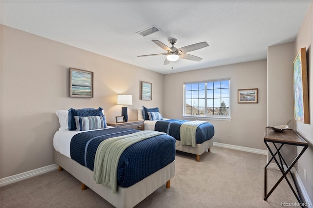 5322 Devils Head Cir, Golden, CO 80403 - bedroom with light colored carpet, baseboards, and ceiling fan
