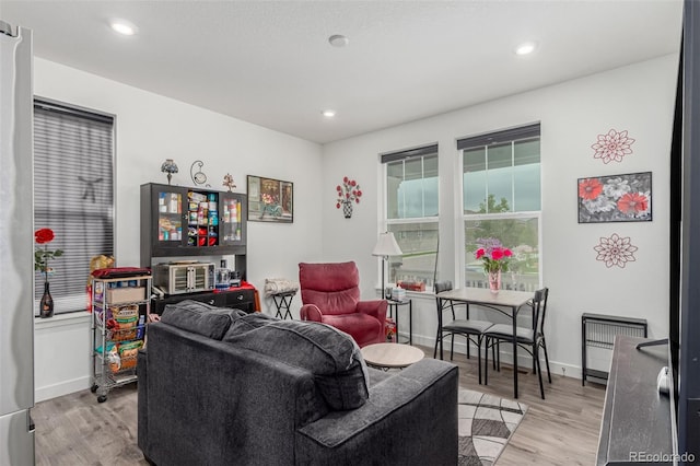 17471 Gandy Dancer Ln, Parker, CO 80134 - living room featuring light wood-type flooring and recessed lighting