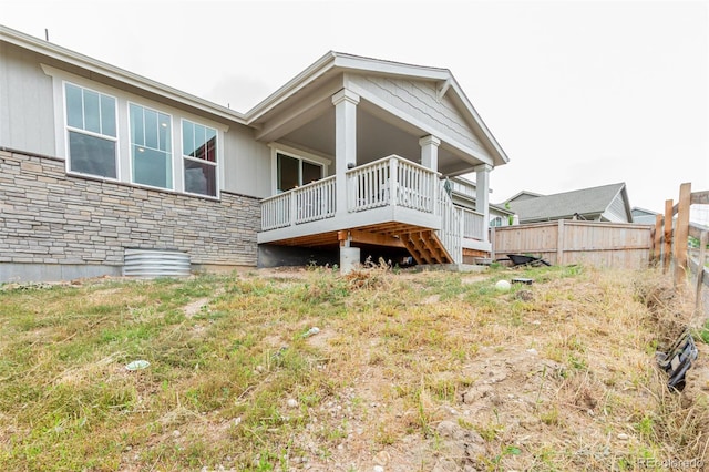 17471 Gandy Dancer Ln, Parker, CO 80134 - back of house with stone siding