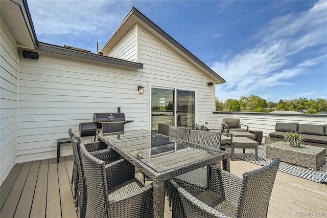 6864 Bryant Ct, Denver, CO 80221 - deck featuring an outdoor hangout area and outdoor dining area