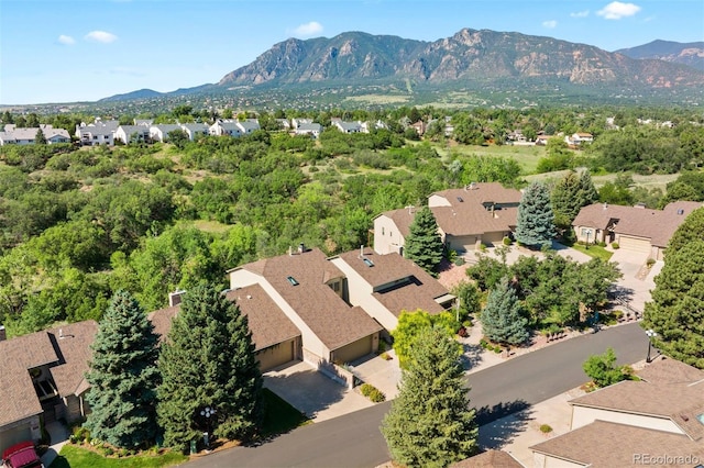 2854 Tenderfoot Hill St, Colorado Springs, CO 80906 - drone / aerial view with a mountain view and a residential view
