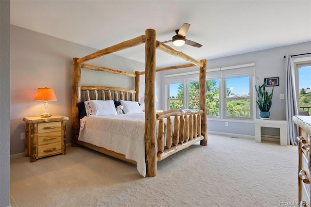 2854 Tenderfoot Hill St, Colorado Springs, CO 80906 - bedroom with light carpet and a ceiling fan
