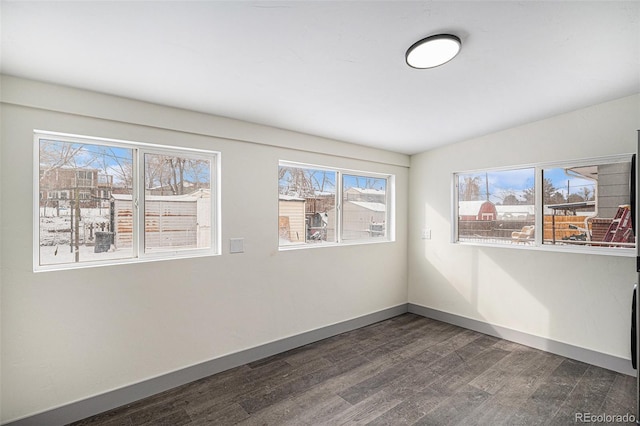 unfurnished room featuring dark hardwood / wood-style floors